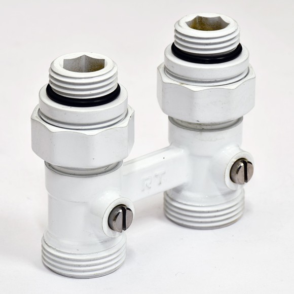 Узел нижнего подключения радиатора Royal Thermo 1/2"-3/4" Белый (прямой)*