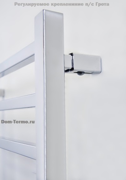 GROTA Estro, полотенцесушители Грота водяные и электрические, дизайнерские полотенцесушители из нержавеющей стали, полотенцесушители водяные лесенка с полкой, стиль хай тек (Hi-Tech) комплект уголков квадрат для подключения водяного полотенцесушителя