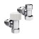 Набор термостатический угловой Royal Thermo Design 1/2" М30х1,5 Хром (выбор термостата)