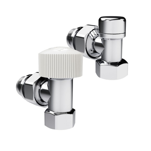 Набор термостатический угловой Royal Thermo Design 1/2" М30х1,5 Хром (выбор термостата)
