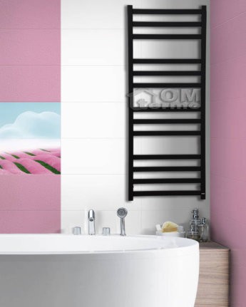 Grota Vento 530х900 (черный матовый) водяной полотенцесушитель из нержавеющей стали