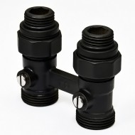 Узел нижнего подключения радиатора Royal Thermo 1/2"-3/4" Черный (прямой)*