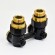 Узел нижнего подключения радиатора Royal Thermo 1/2"-3/4" Черный (угловой)*