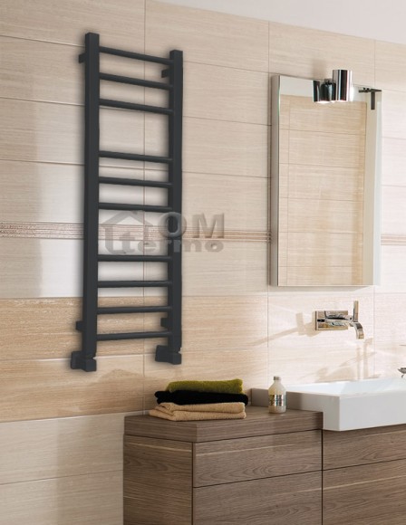 Grota EcoClassic (черный матовый RAL 9005) водяные полотенцесушители из нержавеющей стали (выбор размера)