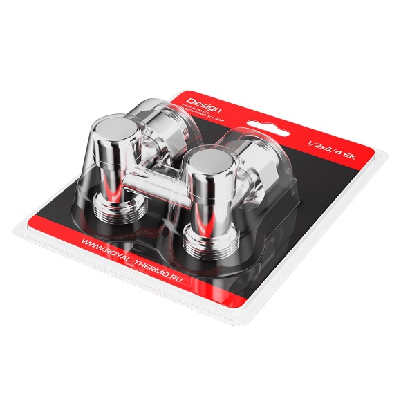 Узел нижнего подключения Royal Thermo Design 1/2"-3/4" Хром (угловой)*