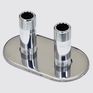 Комплект маскирующий "All In One Eco" VARIO TERM 1/2 НР розетка двойная (хром) Комплект маскирующий "All In One Eco" VARIO TERM 1/2 НР розетка двойная (хром)