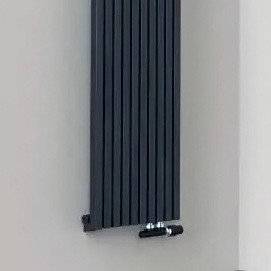 Стальной трубчатый радиатор KZTO Quadrum 30V 1-1750 10 сек БП (структурный черный шелк RAL 9005)