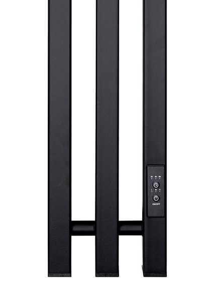Черный электрический полотенцесушитель Primoclima Sol Q E Black 150 мм 3 сек с крючками (выбор размера)