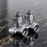 Узел нижнего подключения перекрестный Royal Thermo Design угловой 1/2"х3/4" EK (хром)