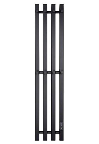Черный электрический полотенцесушитель Primoclima Sol Q E Black 210 мм 4 сек с крючками (выбор размера)