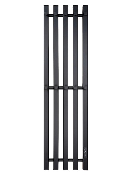 Черный электрический полотенцесушитель Primoclima Sol Q E Black 270 мм 5 сек с крючками (выбор размера)
