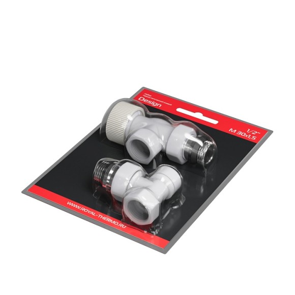 Набор термостатический осевой Royal Thermo Design 1/2" М30х1,5 (Белый)*