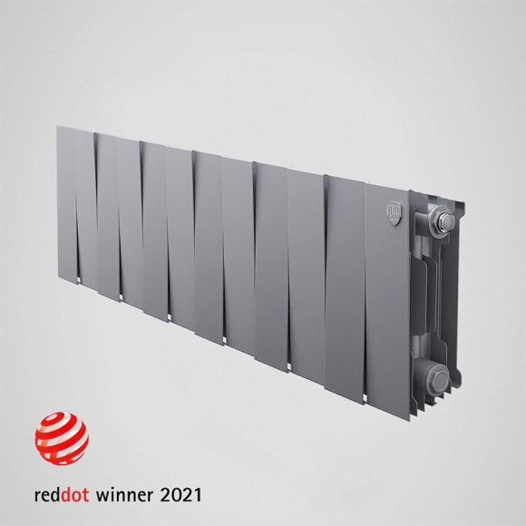 Биметаллический радиатор Royal Thermo PianoForte 200 12 сек. боковое подключение (Silver Satin)