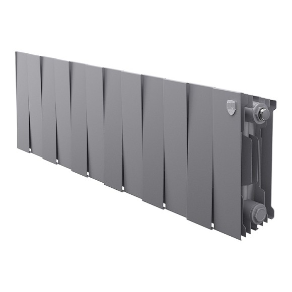 Биметаллический радиатор Royal Thermo PianoForte 200 12 сек. боковое подключение (Silver Satin)