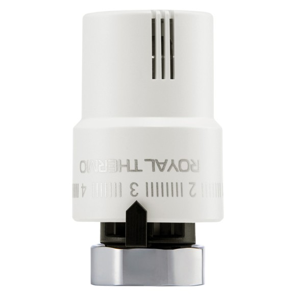 Комплект угловой ROYAL THERMO с термоголовкой жидкостной М30х1,5 (Никель / белый)