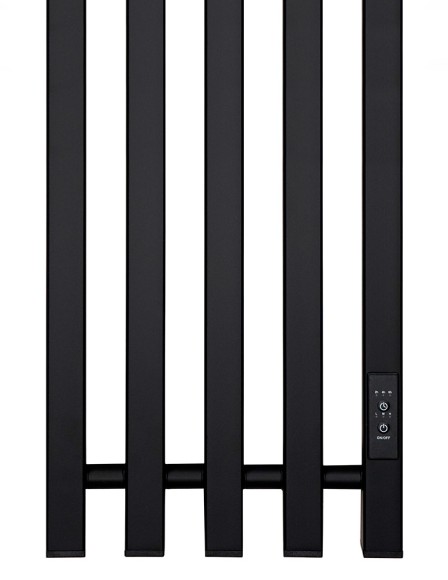 Черный электрический полотенцесушитель Primoclima Sol Q E Black 330 х 1200 мм 6 сек с крючками