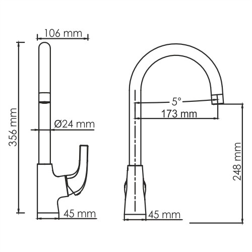 Wasserkraft Sauer 7107 Смеситель для кухни (глянцевое золото)