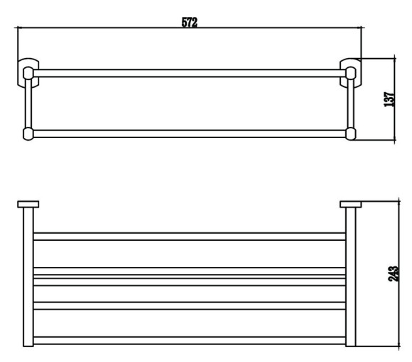 Полка для полотенец 60 см Savol S-009944 (выбор цвета)