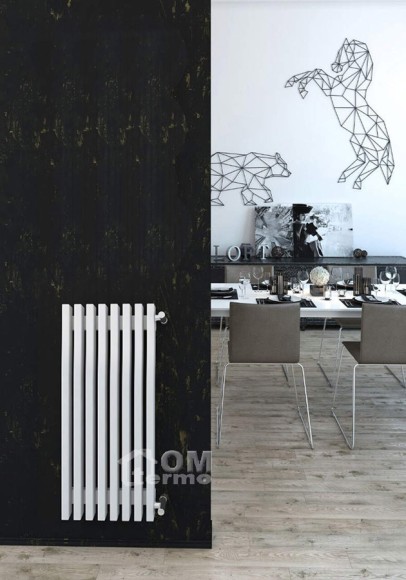 Радиатор стальной трубчатый Steel Hot (30-60) V 1250 - 6 сек. (НП центр, RAL 9005) 