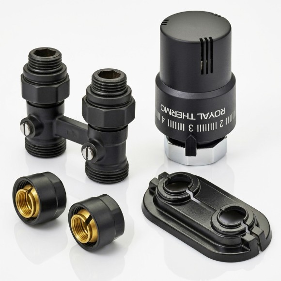 Комплект прямой ROYAL THERMO All in One с термоголовкой жидкостной М30х1,5 (Черный) Комплект прямой ROYAL THERMO All in One с термоголовкой жидкостной М30х1,5 (Черный)