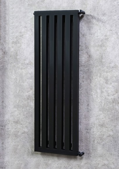 Дизайн радиатор MANDARINO PIAZZA V 40 - 1200 6 секции боковое подключение (черный RAL 9005)