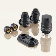 Комплект угловой ROYAL THERMO All in One с термоголовкой жидкостной М30х1,5 (Черный)