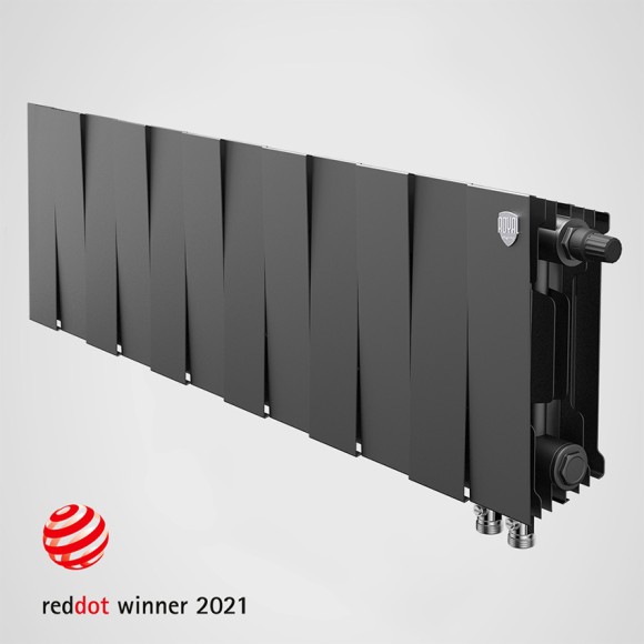 Биметаллический радиатор Royal Thermo PianoForte 200 12 сек. VR80 нижнее 80 мм подключение (Noir Sable)