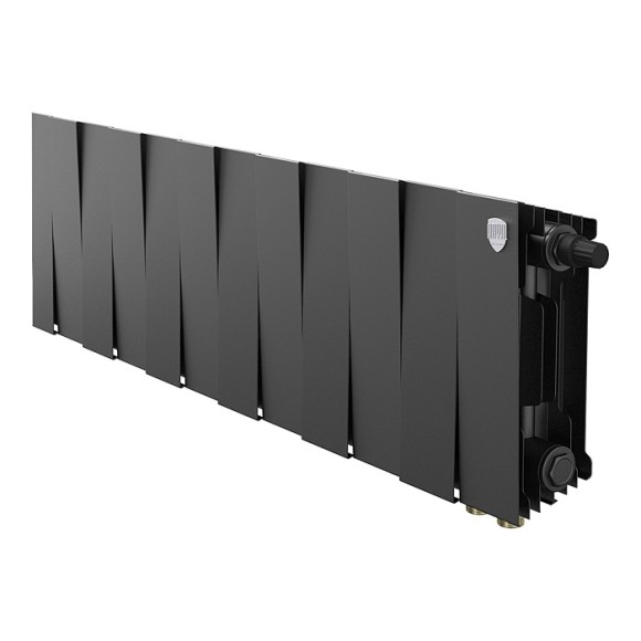 Биметаллический радиатор Royal Thermo PianoForte 200 12 сек. VR80 нижнее 80 мм подключение (Noir Sable)