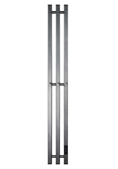 Графитовый электрический полотенцесушитель Primoclima Sol Q E Graphite 150 мм 3 сек с крючками (выбор размера)