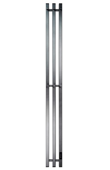 Графитовый электрический полотенцесушитель Primoclima Sol Q E Graphite 150 мм 3 сек с крючками (выбор размера)