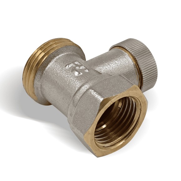 Запорный клапан Primoclima Armature прямой 1/2х3/4"НР Евроконус (никель) без хвостовика