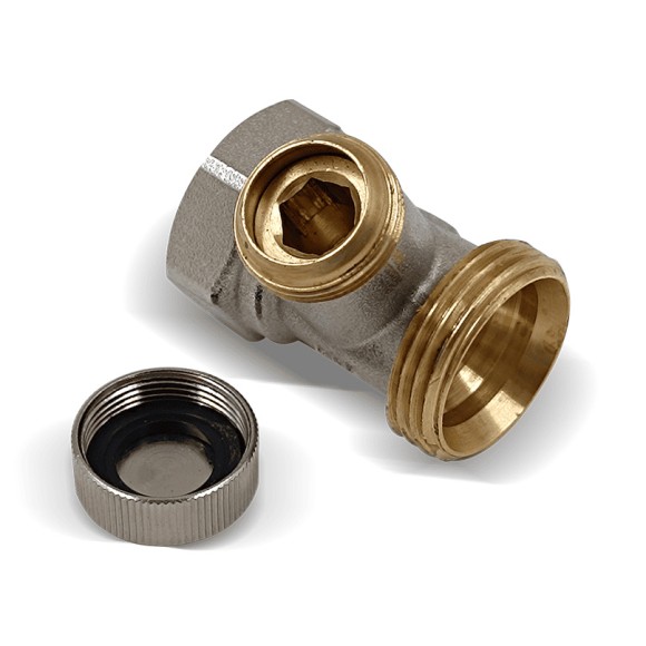 Запорный клапан Primoclima Armature прямой 1/2х3/4"НР Евроконус (никель) без хвостовика