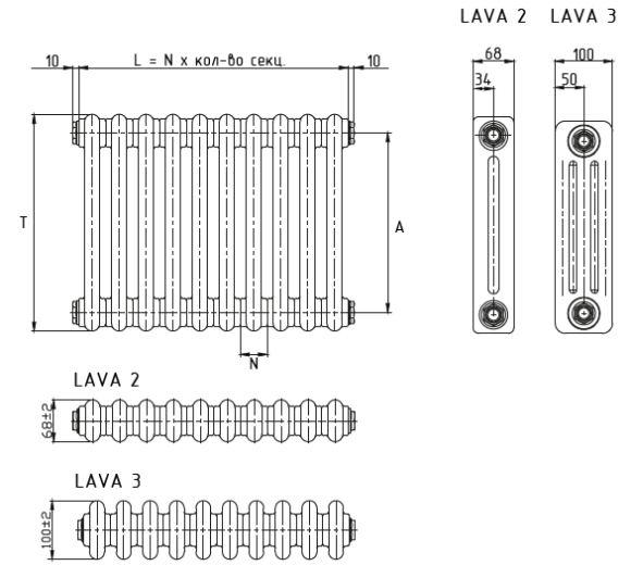 Стальной трубчатый радиатор PRIMOCLIMA LAVA 3-0300 (Выбор цвета и варианта подключения) Стальной трубчатый радиатор PRIMOCLIMA LAVA 3-0300 (Выбор цвета и варианта подключения)