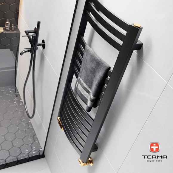 TERMA DEXTER 400x860 мм (metallic black) электрический полотенцесушитель