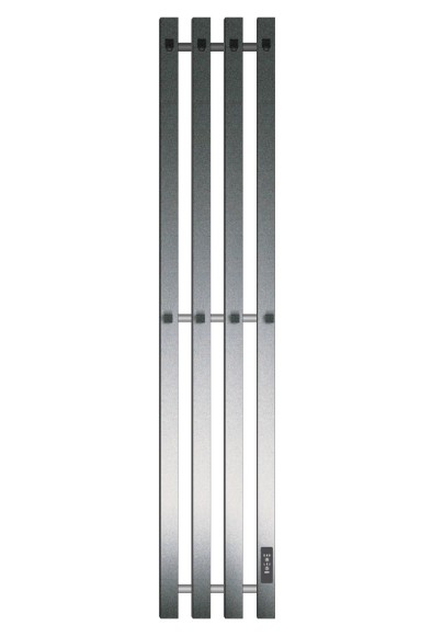 Графитовый электрический полотенцесушитель Primoclima Sol Q E Graphite 210 мм 4 сек с крючками (выбор размера)