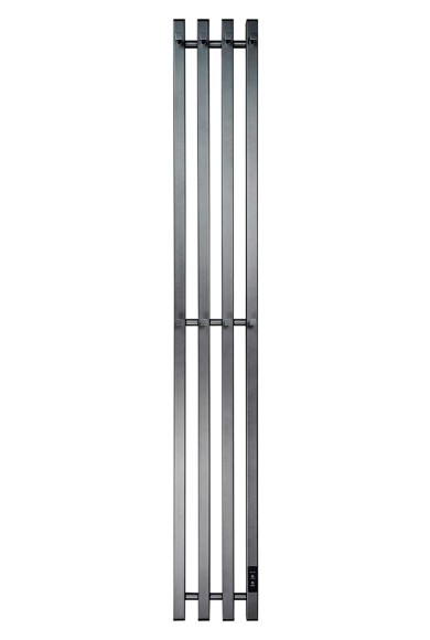 Графитовый электрический полотенцесушитель Primoclima Sol Q E Graphite 210 мм 4 сек с крючками (выбор размера)