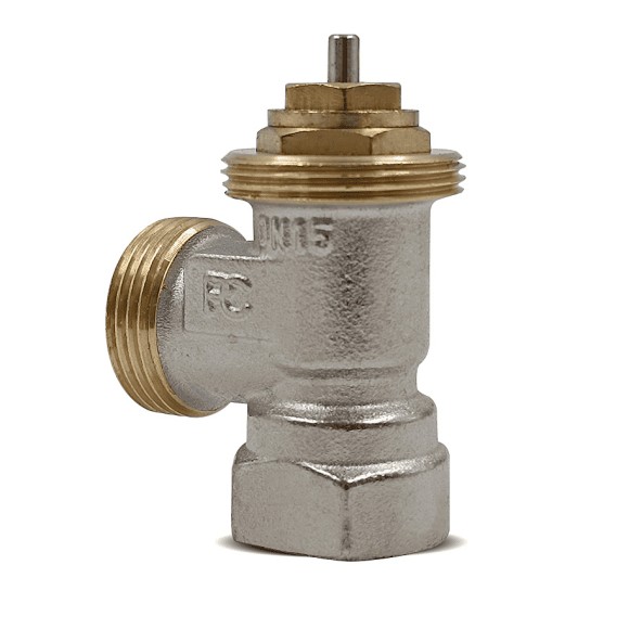 Вентиль угловой Primoclima Armature термостатический 1/2"х3/4"НР Евроконус (никель) без хвостовика