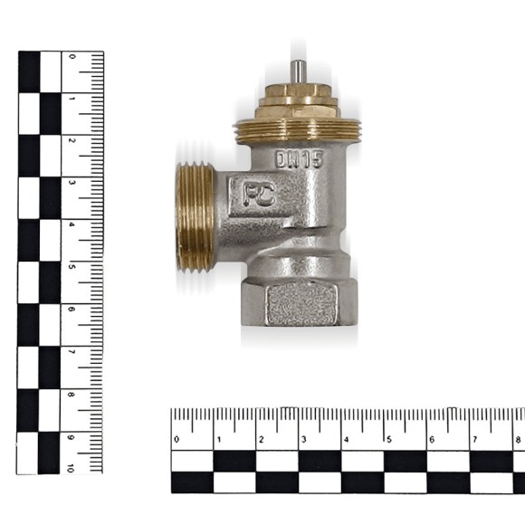 Вентиль угловой Primoclima Armature термостатический 1/2"х3/4"НР Евроконус (никель) без хвостовика