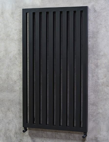 Дизайн радиатор MANDARINO PIAZZA V 40 - 1200 10 секции нижнее подключение (черный RAL 9005)