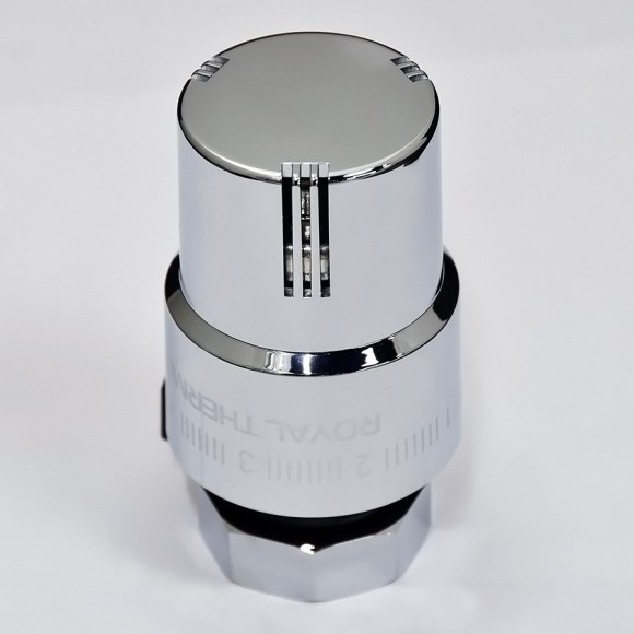 Комплект угловой ROYAL THERMO с термоголовкой жидкостной М30х1,5 (Никель / хром)