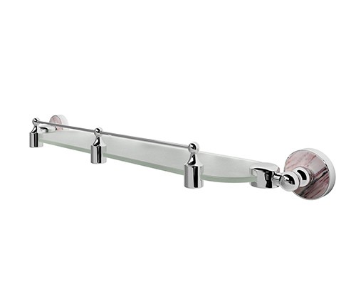 Wasserkraft Aland K-8544 Полка стеклянная с бортиком (хром)
