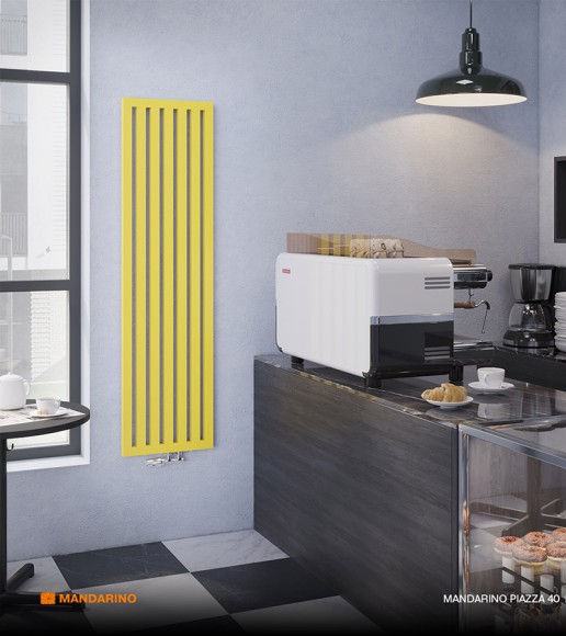 Дизайн радиатор MANDARINO PIAZZA V 40 - 1600 4 секции боковое подключение (черный RAL 9005)