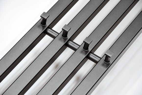 Графитовый электрический полотенцесушитель Primoclima Sol Q E Graphite 330 х 1200 мм 6 сек с крючками