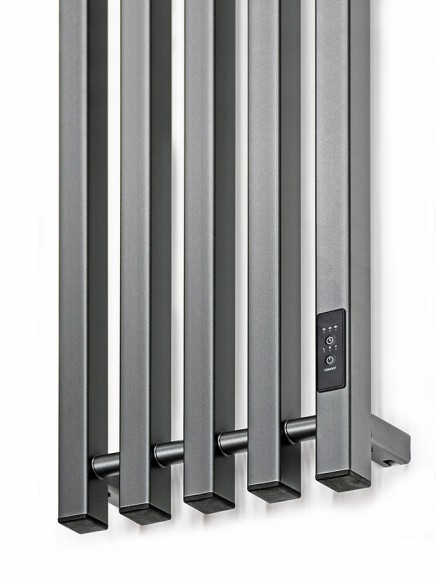 Графитовый электрический полотенцесушитель Primoclima Sol Q E Graphite 330 х 1200 мм 6 сек с крючками