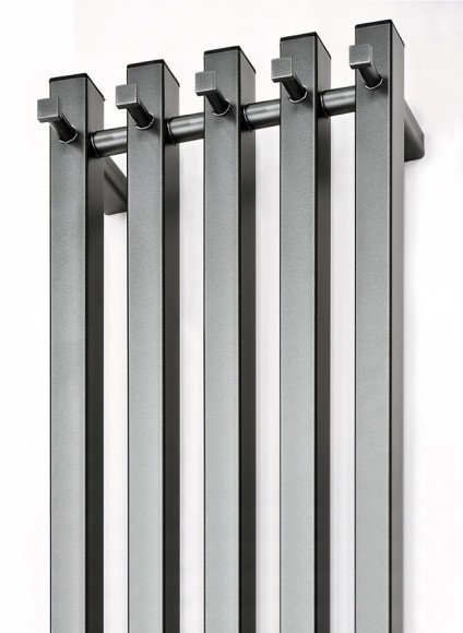 Графитовый электрический полотенцесушитель Primoclima Sol Q E Graphite 330 х 1200 мм 6 сек с крючками