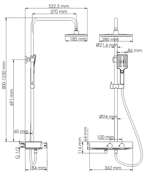Wasserkraft A11301 Thermo Душевой комплект с термостатическим смесителем (хром) Wasserkraft A11301 Thermo Душевой комплект с термостатическим смесителем (хром)