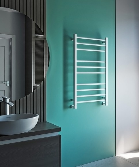 Grota EcoClassic 530х900 мм (белый матовый Ral 9016) водяной полотенцесушитель из нержавеющей стали