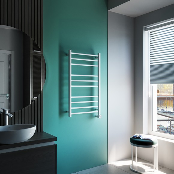 Grota EcoClassic 530х900 мм (белый матовый Ral 9016) водяной полотенцесушитель из нержавеющей стали