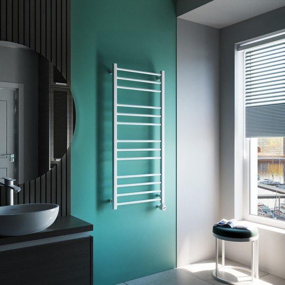 Grota EcoClassic 530х1200 (белый матовый Ral 9016) водяной полотенцесушитель из нержавеющей стали