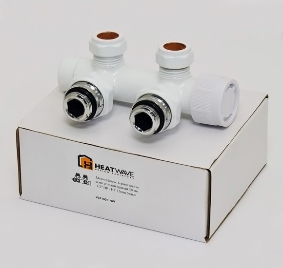Мультифлекс HeatWave термостатический 50 мм осевой правый 1/2"х15 мм (белый)